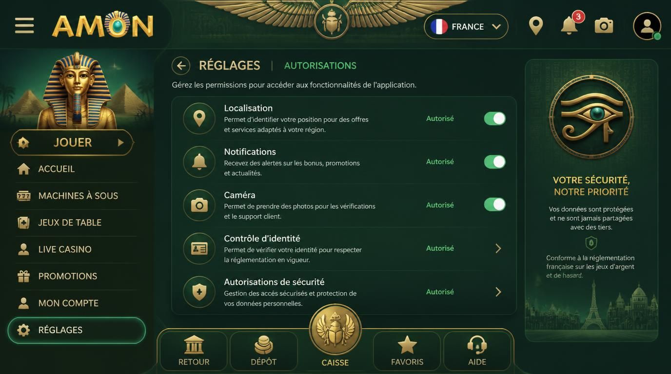 Demandes de permissions mobiles pour sécurité